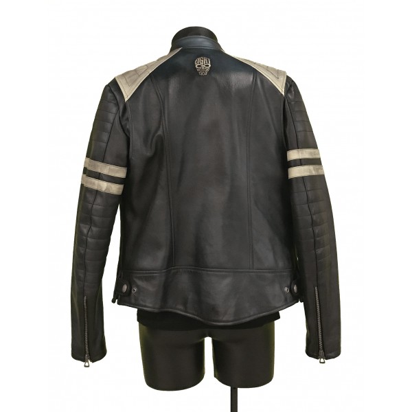 EIGHT Leather Jacket mod. "Biker Black & White"