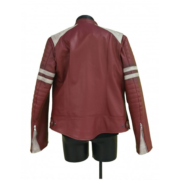 EIGHT Leather Jacket mod. "Biker Red & White"