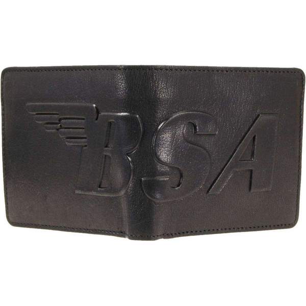 BSA Portafoglio in pelle con logo grande BSA Nero